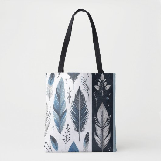 Blue & Silver Feather Tasche (Vorderseite)