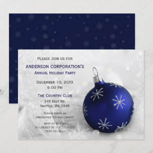 Blue Silver Festive Corporate Feier Einladung