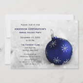 Blue Silver Festive Corporate Feier Einladung (Vorderseite)