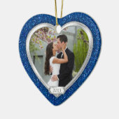 Blue Silver First Christmas Together Foto Xmas Keramikornament (Links)