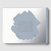 Blue Silver Foil Funeral Gästebuch Foto Elegante (Rückseite)