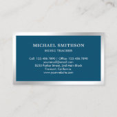 Blue Silver Foil Gitarre Lehrer Gitarre Visitenkarte (Rückseite)