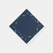 Blue & Silver Frame Elegantes Party Hochzeit im Vi Serviette (Ecke)