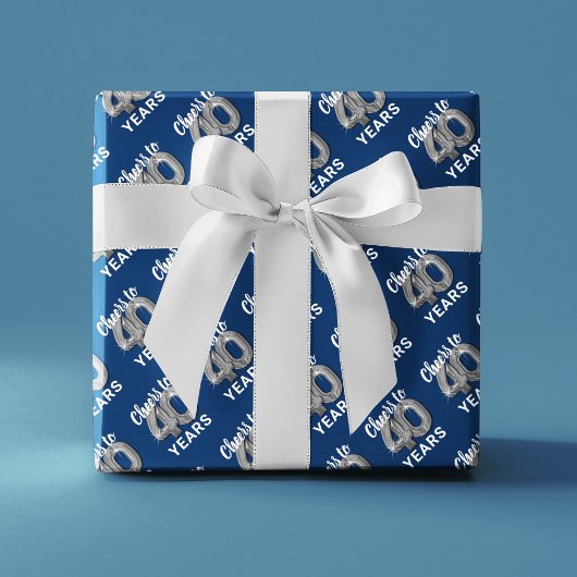 Blue Silver freut sich auf 40 Jahre Geburtstag Geschenkpapier Set