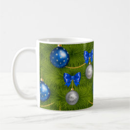 Blue Silver Frohe Weihnachtsfeiertage Kaffeetasse