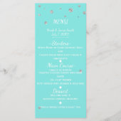Blue & Silver Glam Imitats Glitzer Menu Card Menükarte (Vorderseite)