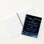 Blue & Silver Glitter Agate Wedding Guest Book Notizblock (Innenseite)