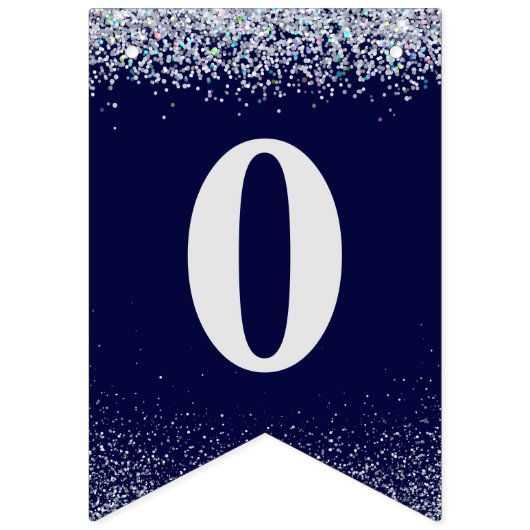 Blue Silver Glitzer 2023 Grad Party Wimpelkette (Zweite Fahne)