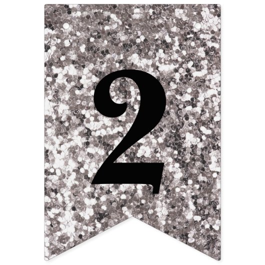 Blue Silver Glitzer 2023 Grad Party Wimpelkette (Dritte Fahne)