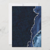 Blue & Silver Glitzer Agate Marmor Geburtstag Einladung (Rückseite)