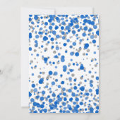 Blue Silver Glitzer Confetti Boy Achte Geburtstag Einladung (Rückseite)