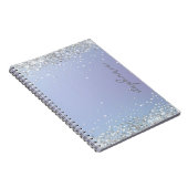 Blue Silver Glitzer Custom Notizblock (Rechte Seite)