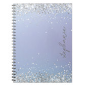 Blue Silver Glitzer Custom Notizblock (Vorderseite)