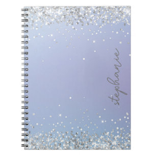 Blue Silver Glitzer Custom Notizblock