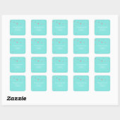 Blue & Silver Glitzer Moderne Dosenaufkleber Quadratischer Aufkleber (Blatt)