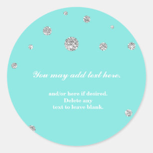 Blue & Silver Glitzer Moderne Dosenaufkleber Runder Aufkleber