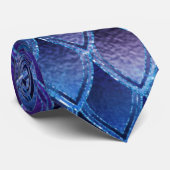 Blue & Silver Glitzern Dragon Scales Krawatte (Gerollt)
