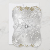 Blue Silver & Gold Holly Baubles Weihnachtsfest Pa Einladung (Rückseite)