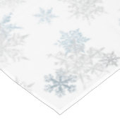 Blue Silver Gray Icy Snowflake Winter Wonderland Tischdecke (Schrägansicht)