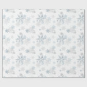 Blue Silver Gray Snowflake Wonderland Geschenkpapier (Flach)