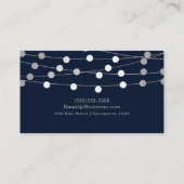 Blue Silver Gray String Lights Modern Chic Glam Visitenkarte (Rückseite)