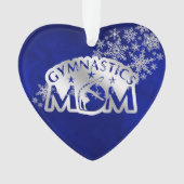 Blue Silver Gymnastik Mama Ornament (Vorderseite)