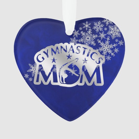 Blue Silver Gymnastik Mama Ornament (Vorderseite)