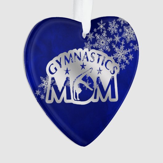 Blue Silver Gymnastik Mama Ornament (Vorderseite)