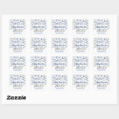 Blue Silver Happy New Year 2023 Square Sticker (Blatt)