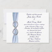 Blue Silver Infinity Wedding Einladung (Vorderseite)