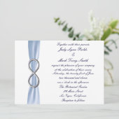 Blue Silver Infinity Wedding Einladung (Stehend Vorderseite)