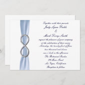 Blue Silver Infinity Wedding Einladung (Vorne/Hinten)