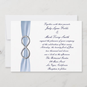 Blue Silver Infinity Wedding Einladung