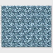 Blue Silver Leopard Print Geschenkpapier (Flach)