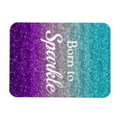 Blue Silver Lila Glitzer Geboren zu Sparkle Luxus Magnet (Horizontal)