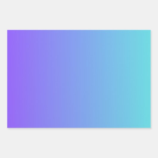 Blue Silver Lila White Ombre Geschenkpapier Set (Vorderseite 2)