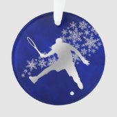 Blue Silver Male Tennis Player Ornament (Vorderseite)