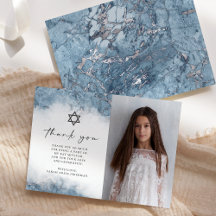 Blue Silver Marble Bat Mitzvah Vielen Dank