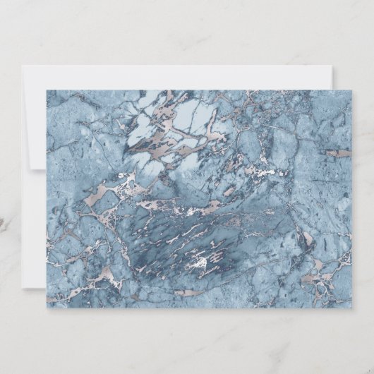 Blue Silver Marble Bat Mitzvah Vielen Dank Dankeskarte (Rückseite)