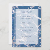 Blue Silver Marble Elegante Wedding Einladung (Vorderseite)