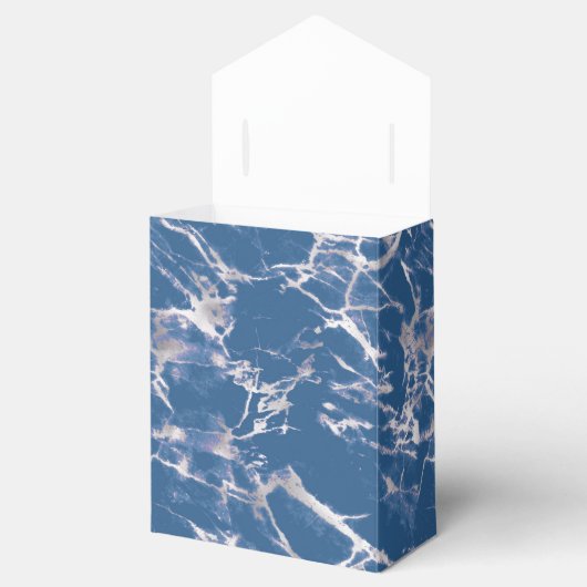 Blue Silver Marble Wedding Geschenkschachtel (Geöffnet)