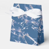 Blue Silver Marble Wedding Geschenkschachtel (Vorderseite)
