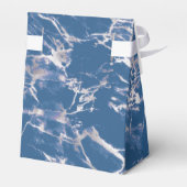 Blue Silver Marble Wedding Geschenkschachtel (Rückseite)