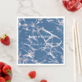 Blue Silver Marble Wedding Serviette (Beispiel)