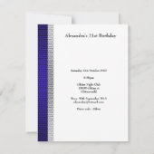 Blue & Silver Metal Trial Weiß Alle Veranstaltunge Einladung (Rückseite)