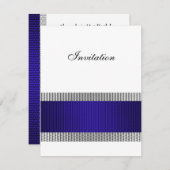 Blue & Silver Metal Trial Weiß Alle Veranstaltunge Einladung (Vorne/Hinten)