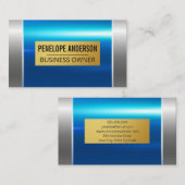 Blue Silver Metallic | Goldmetall Visitenkarte (Vorne/Hinten)