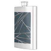 Blue Silver Modern Geometric Flachmann (Links)