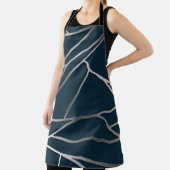 Blue Silver Modern Geometric Schürze (InSitu)
