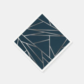 Blue Silver Modern Geometric Serviette (Ecke)